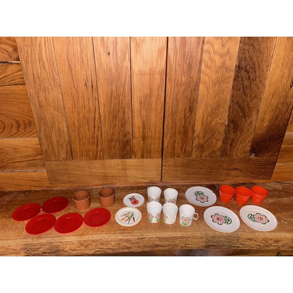 Vintage Plastic Play Dishes Lot Irwin and Chilton